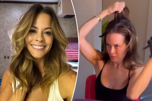 Brooke Burke dying her roots at home