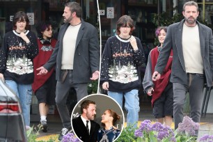 Ben Affleck, Seraphina and Emme, as well as a Jennifer Lopez inset
