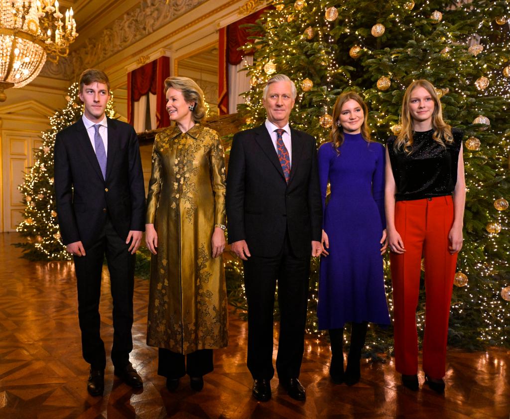 King Philippe Queen Mathilde, Prince Emmanuel and Princess Elisabeth, and Princess Eléonore.